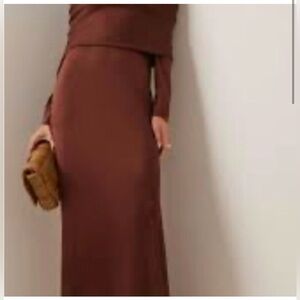 NWT By Malene Birger Wrapped Ribbed Neck Maxi Gown